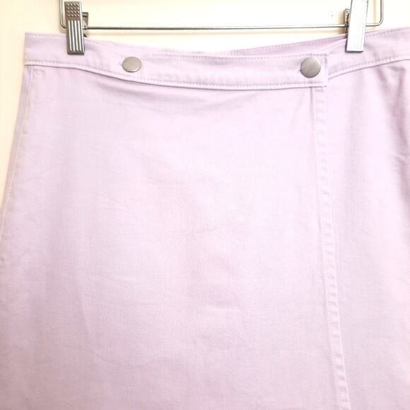 J Crew Jeans Pastel Lavender Denim Wrap Short Mini Skirt Sz 27 / 4 A-Line - Picture 3 of 11